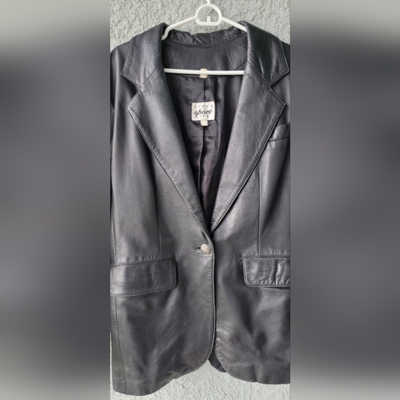 Vakko Black Leather Vintage Jacket - Picture 1 of 16